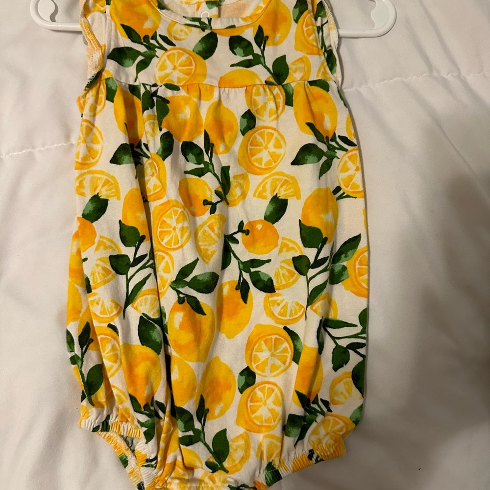 Lemon Print Baby Romper
